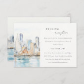 Chic San Francisco Landscape Wedding Reception Begleitkarte (Vorne/Hinten)