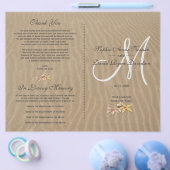 Chic Sand and and Starfish Beach Wedding Program Flyer (Einzeln)