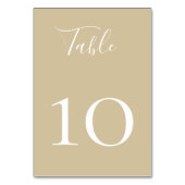 Chic Sand Beige Tischnummer Card (Rückseite)