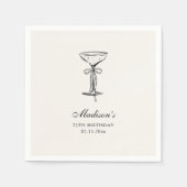 Chic Sand Champagne Birthday Party Serviette (Vorderseite)