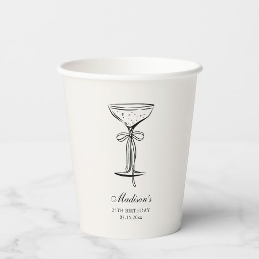 Chic Sand Champagne Party Pappbecher (Rückseite)