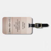 Chic Sandy Chocolate Strip Gepäckmarke Gepäckanhänger (Vorderseite horizontal)
