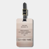 Chic Sandy Chocolate Strip Gepäckmarke Gepäckanhänger (Vorderseite vertikal)