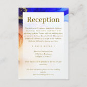 Chic Sapphire Blue Orange Gold Wedding Begleitkarte (Vorderseite)