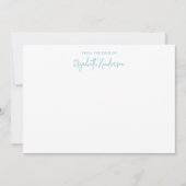 Chic Sapphire Blue Script Mitteilungskarte (Vorderseite)