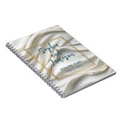 Chic Satin Wedding Blue und Gold Planner Notebook Notizblock (Rechte Seite)