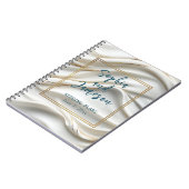 Chic Satin Wedding Blue und Gold Planner Notebook Notizblock (Linke Seite)