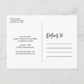 Chic Save the Date 4-Foto Collage Ankündigungspostkarte (Rückseite)