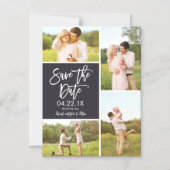 Chic Save the Date 4-Foto Collage Magnet (Vorderseite)
