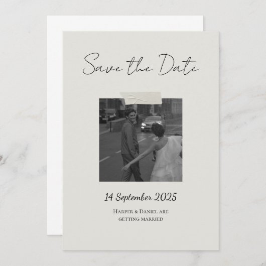 Chic Save The Date Card with personal touch Dankeskarte (Vorne/Hinten)