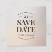 Chic Save the Date QR Code Wedding Website Begleitkarte (Vorderseite)