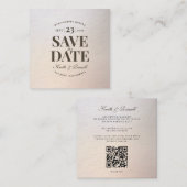 Chic Save the Date QR Code Wedding Website Begleitkarte (Vorne/Hinten)