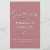 Chic Save the Date Script Dusty Rose Foto Flyer (Hinten)