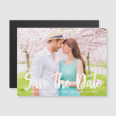 Chic Save the Date Verlobung Foto Magnetkarte (Vorne/Hinten)