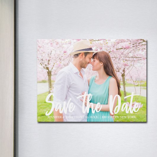 Chic Save the Date Verlobung Foto Magnetkarte
