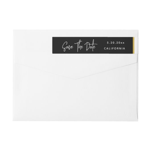 Chic Save the Date Wraparound Address Label (Rückseite)