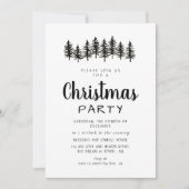 Chic Scandinavian Tree Line Christmas Celebration Einladung (Vorderseite)