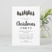 Chic Scandinavian Tree Line Christmas Celebration Einladung (Stehend Vorderseite)