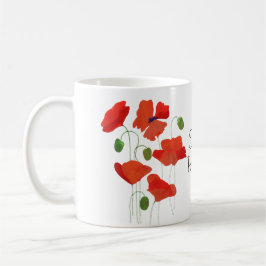 Chic Scarlet Field Poppies Ringer Coffee Tasse