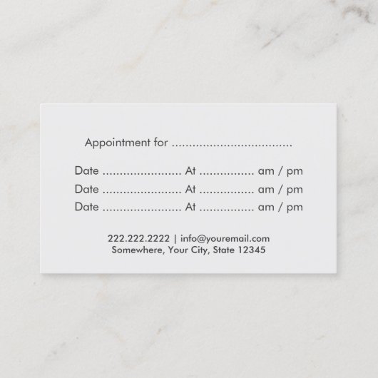 Chic Schere Holz Streifen Haarsalon Termin (Rückseite)