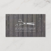 Chic Schere Holz Streifen Haarsalon Termin (Vorderseite)