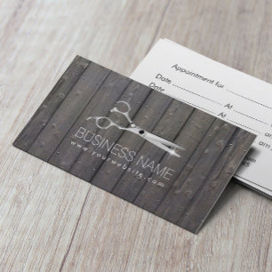Chic Schere Holz Streifen Haarsalon Termin