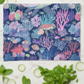 Chic Schildkrötenkorallen Geschirrtuch (Gefaltet)