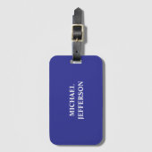 Chic Schlicht Deep Blue Personalisiert Individuell Gepäckanhänger (Vorderseite Vertikal)