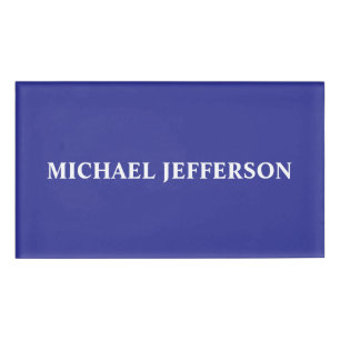 Chic Schlicht Deep Blue Personalisiert Individuell Namenschild
