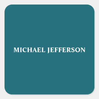 Chic Schlicht dunkle Aquamarine Farbe Personalisie Quadratischer Aufkleber