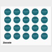 Chic Schlicht dunkle Aquamarine Farbe Personalisie Runder Aufkleber (Blatt)