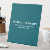 Chic Schlicht dunkle Aquamarine Farbe Personalisie Sockelschild (In Situ)