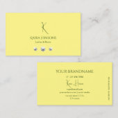 Chic Schlicht Light Yellow mit Monogram und Juwele Visitenkarte (Vorne/Hinten)