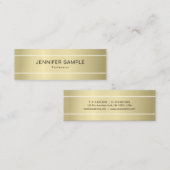 Chic Schlicht Modernes Berufliches Elegantes Gold  Mini Visitenkarte (Vorne/Hinten)