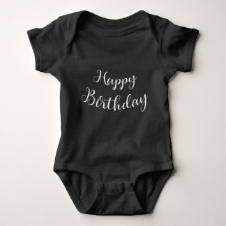 Chic Schrift Happy Birthday Baby Bodysuit Strampler
