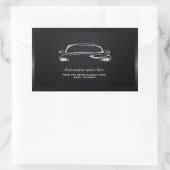 Chic schwarz minimalistisch moderne Auto-Händler Rechteckiger Aufkleber (Tasche)