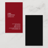 Chic schwarz rote, einzigartige Visitenkarte (Vorne/Hinten)
