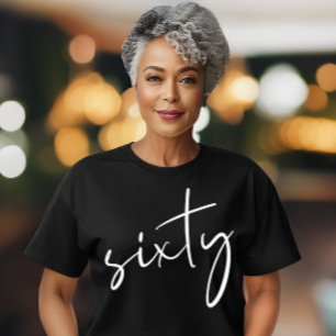 Chic Schwarz-weiß 60. Geburtstagsparty T-Shirt
