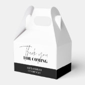 Chic Schwarz-weiß Birthday Danke Geschenkschachtel (Rückseite)