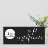 CHIC SCHWARZ-WEISS BUSINESS LOGO GIFT-BESCHEINIGUN (Stehend Vorderseite)