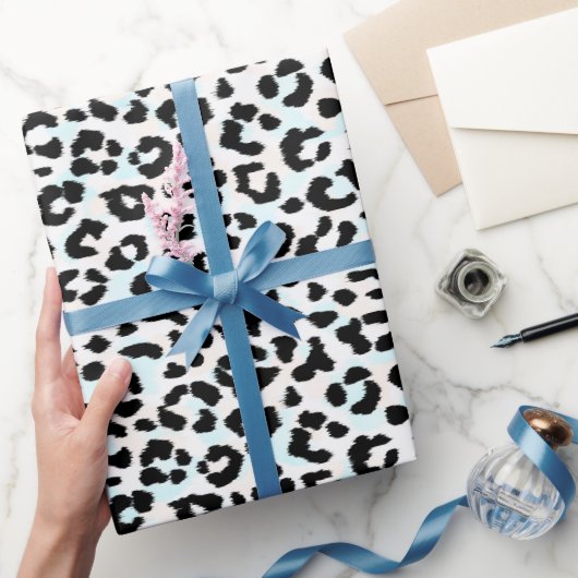Chic, Schwarz-Weiß-Cheetah-Druck Geschenkpapier (Schenken)