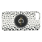 Chic Schwarz-weiß Cheetah Printmuster Monogramm Case-Mate iPhone Hülle (Rückseite (Horizontal))