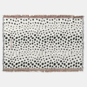 Chic Schwarz-weiß Cheetah Printmuster Monogramm Decke (Vorderseite)