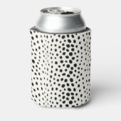 Chic Schwarz-weiß Cheetah Printmuster Monogramm Dosenkühler (Kanne Rückseite)