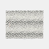 Chic Schwarz-weiß Cheetah Printmuster Monogramm Fleecedecke (Vorderseite (Horizontal))