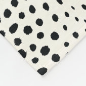 Chic Schwarz-weiß Cheetah Printmuster Monogramm Fleecedecke (Ecke)