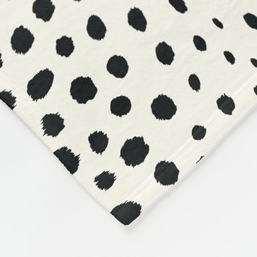 Chic Schwarz-weiß Cheetah Printmuster Monogramm Fleecedecke (Ecke)