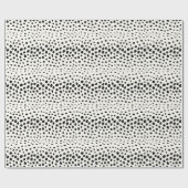 Chic Schwarz-weiß Cheetah Printmuster Monogramm Geschenkpapier (Flach)