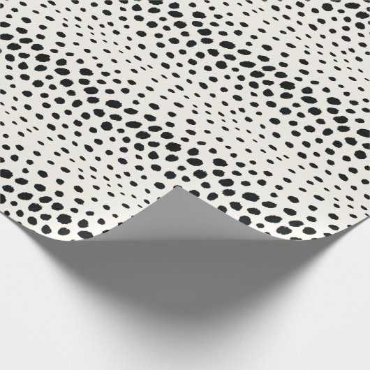 Chic Schwarz-weiß Cheetah Printmuster Monogramm Geschenkpapier (Ecke)