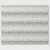 Chic Schwarz-weiß Cheetah Printmuster Monogramm Geschenkpapier (Flach)